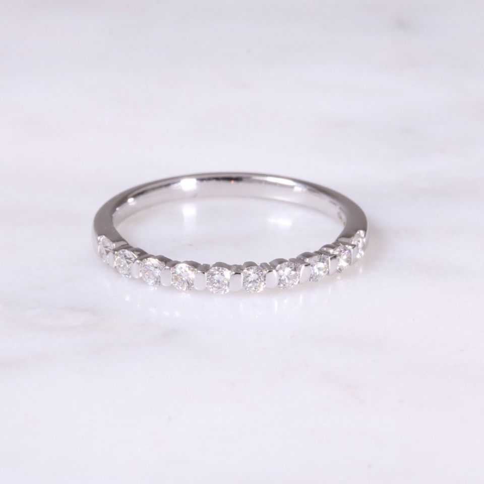 Bar Set Diamond Half Eternity Ring