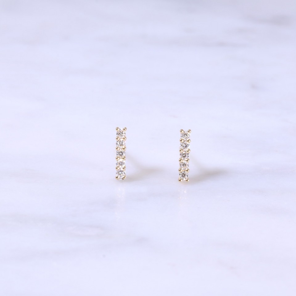 Diamond Bar Earrings