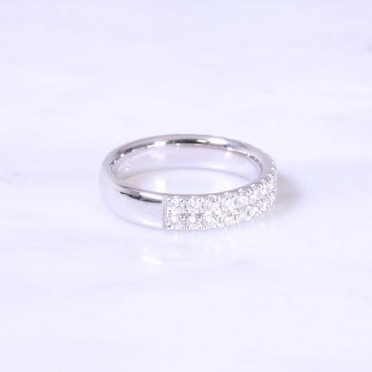 2 Row Diamond Half Eternity Ring